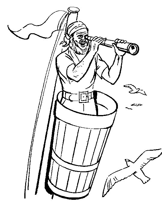 Plansa de colorat cu Pirati 5 45